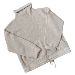 Michael Michael Kors Cinch Waist Mock Neck Oatmeal Heather Thermal Sweater